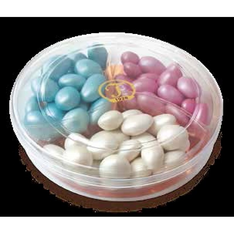 Product Code 1241 ASSORTED COLOURED ALMOND PEARL DRAGEES - PINK / BLUE
