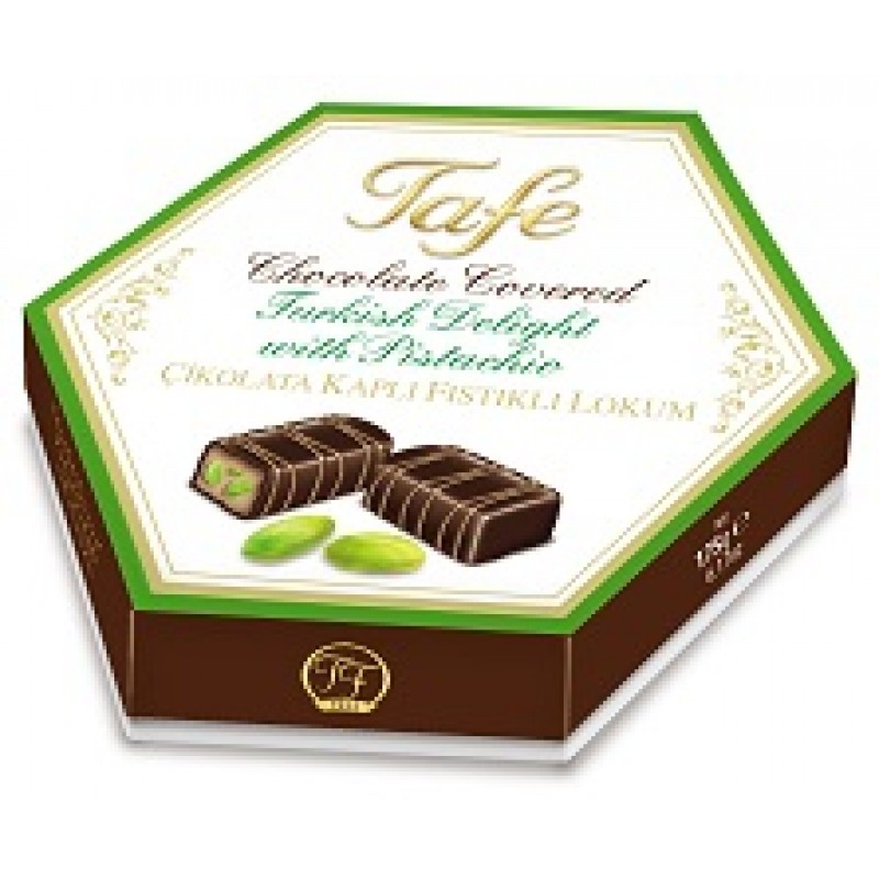808 CHOCOLATE COVERED TURKISH.DELIGHT with PISTACHIO 175 gr 808 CHOCOLATE COVERED TURKISH.DELIGHT with PISTACHIO 175 gr