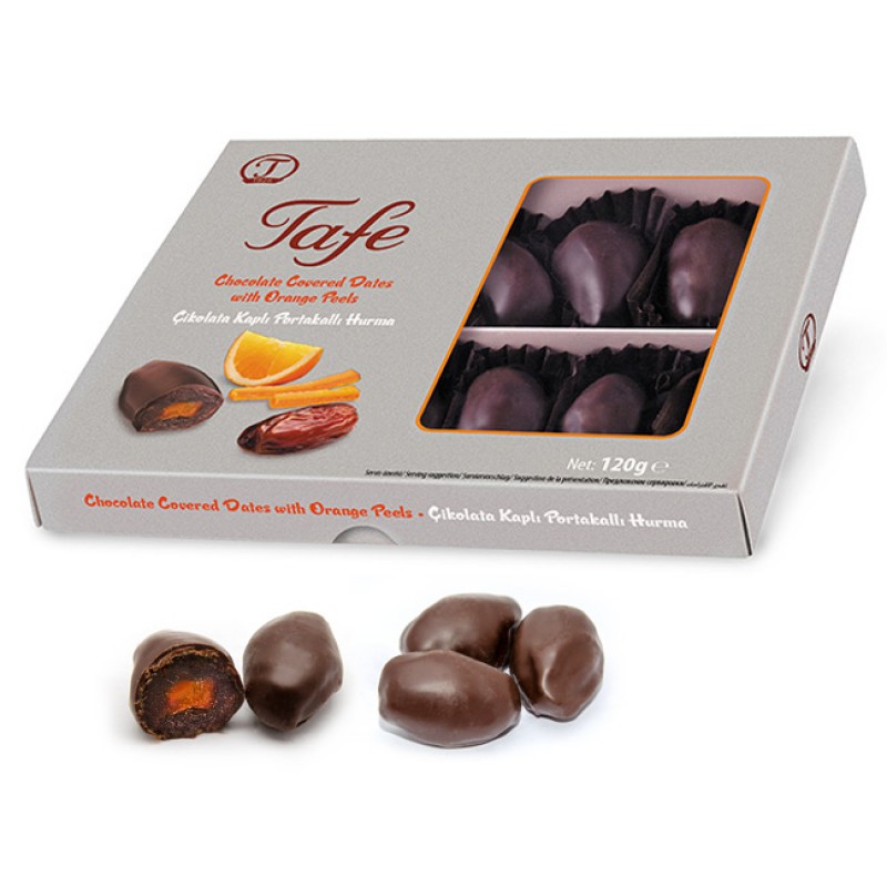 Product Code 846 CHOCOLATE COVERED DATES with ORANGE PEELS